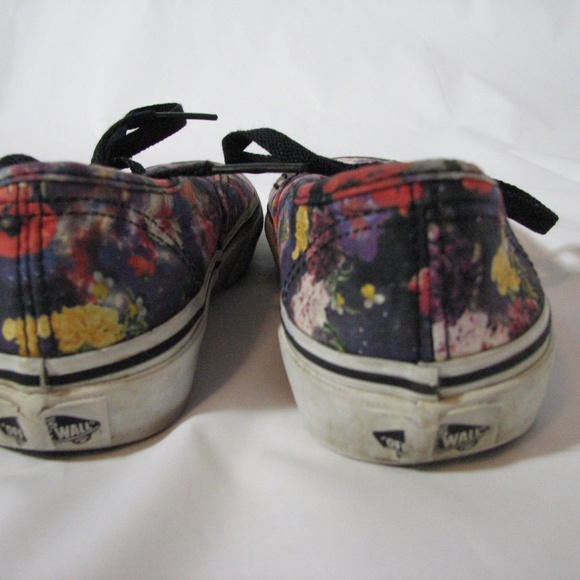 Vans Floral Lace Up Sneakers Kids Size 3 Galaxy - Picture 5 of 8